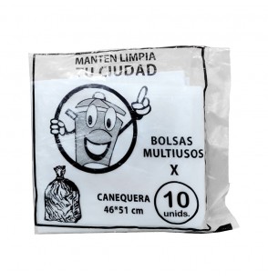 Bolsa basura canequera blanca paquete x 10