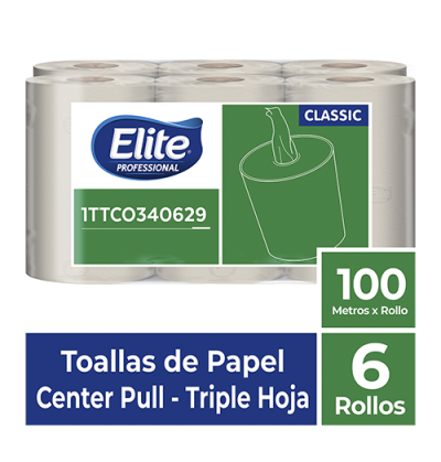 Toalla de manos Elite Center Pull TH Natural 6 x 100 mts 1TTCO340629