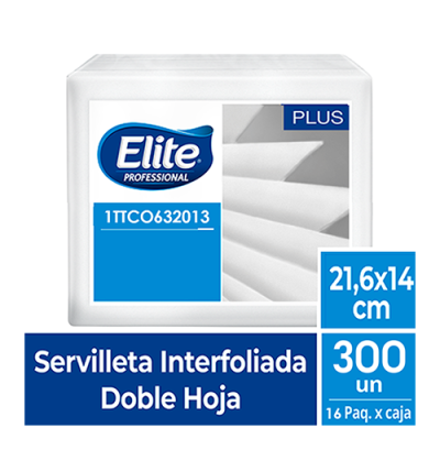 Servilleta Elite Blanca "Una a Una" intefoliada x 300 unidades