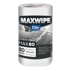 Paños de uso extendido Maxwipe Max 80 Elite - 80 Paños Blancos -  Elite Professional