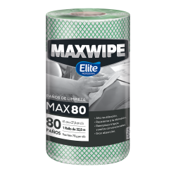 Paños de uso extendido Maxwipe Max 80 Elite - 80 Paños Verde -  Elite Professional