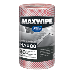 Paños de uso extendido Maxwipe Max 80 Elite - 80 Paños Rojos -  Elite Professional