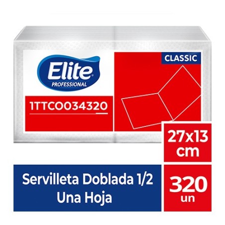 Servilleta Elite Blanca Partida