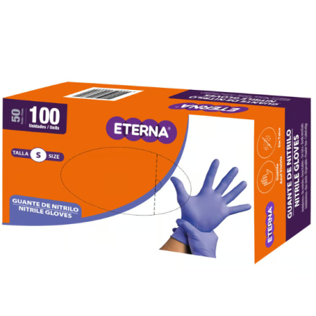 Guantes de nitrilo azul - Eterna x 100