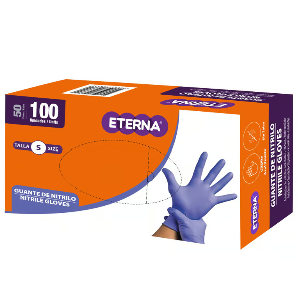 Guantes de nitrilo azul - Eterna x 100