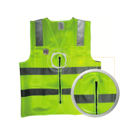 Chaleco reflectivo con cremallera - Amarillo - Siso Safety