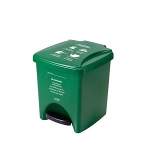 Papelera pedal 20L Verde - No reciclable