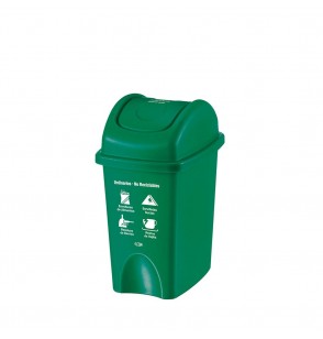 Papelera vaivén 10L Verde - No reciclable