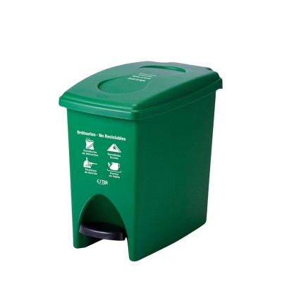 Papelera pedal 10L verde - No reciclable