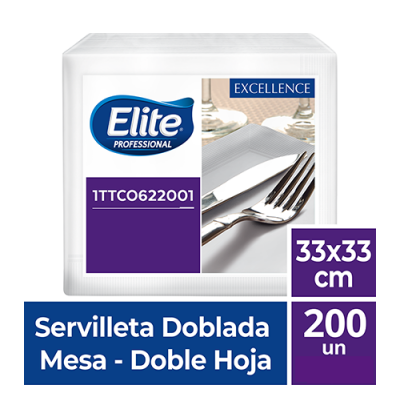 Servilleta Elite Lujo 33x33 DH x 200 Und 1TTCO622001