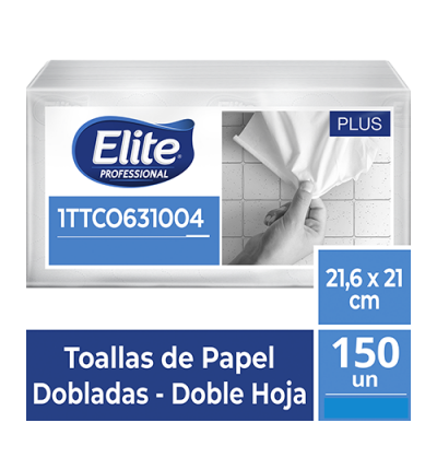Toalla de manos Elite doblada DH Blanca x 150 und 1TTCO631004