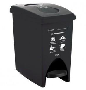 Papelera pedal 10L Negro - No aprovechable ESTRA