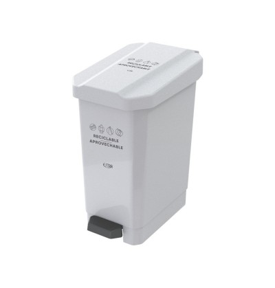 Caneca-Papelera Estrabins Pedal 44L Blanco - Reciclable aprovechable ESTRA