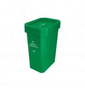 Caneca-Papelera Estrabins vaivén 26L Verde - Orgánico aprovechable ESTRA