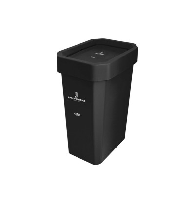 Caneca-Papelera Estrabins vaivén 26L Negro - No aprovechable ESTRA