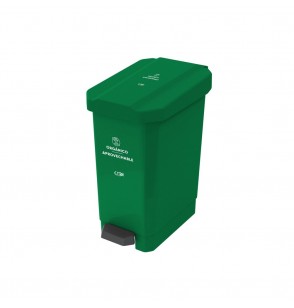 Caneca-Papelera Estrabins Pedal 22L Verde - Orgánico aprovechable ESTRA